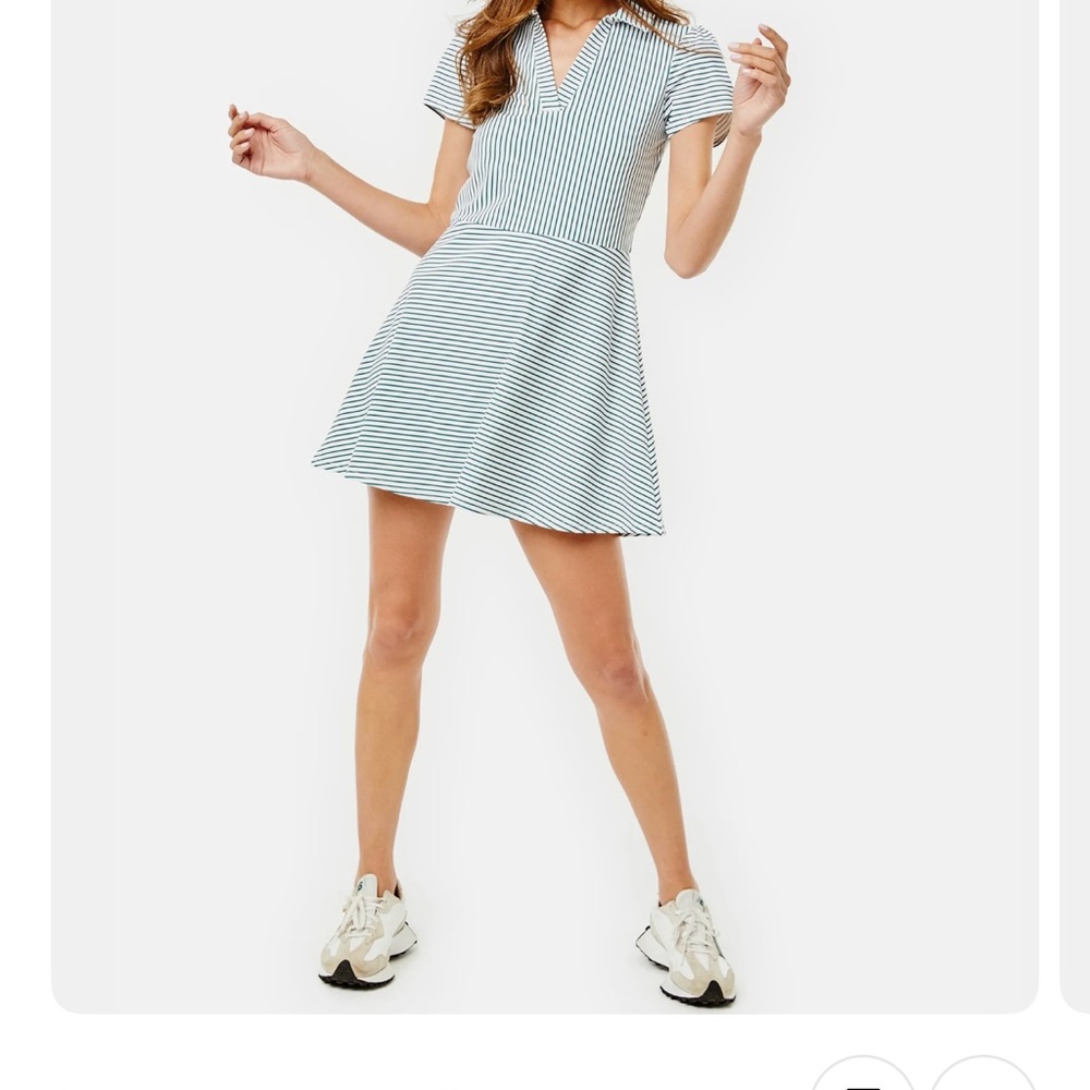 Striped Green and White Women's Athleisure Dress